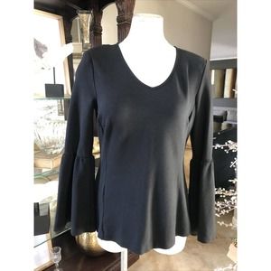 Cabi Ponte V-Neck Long Bell Sleeve Top